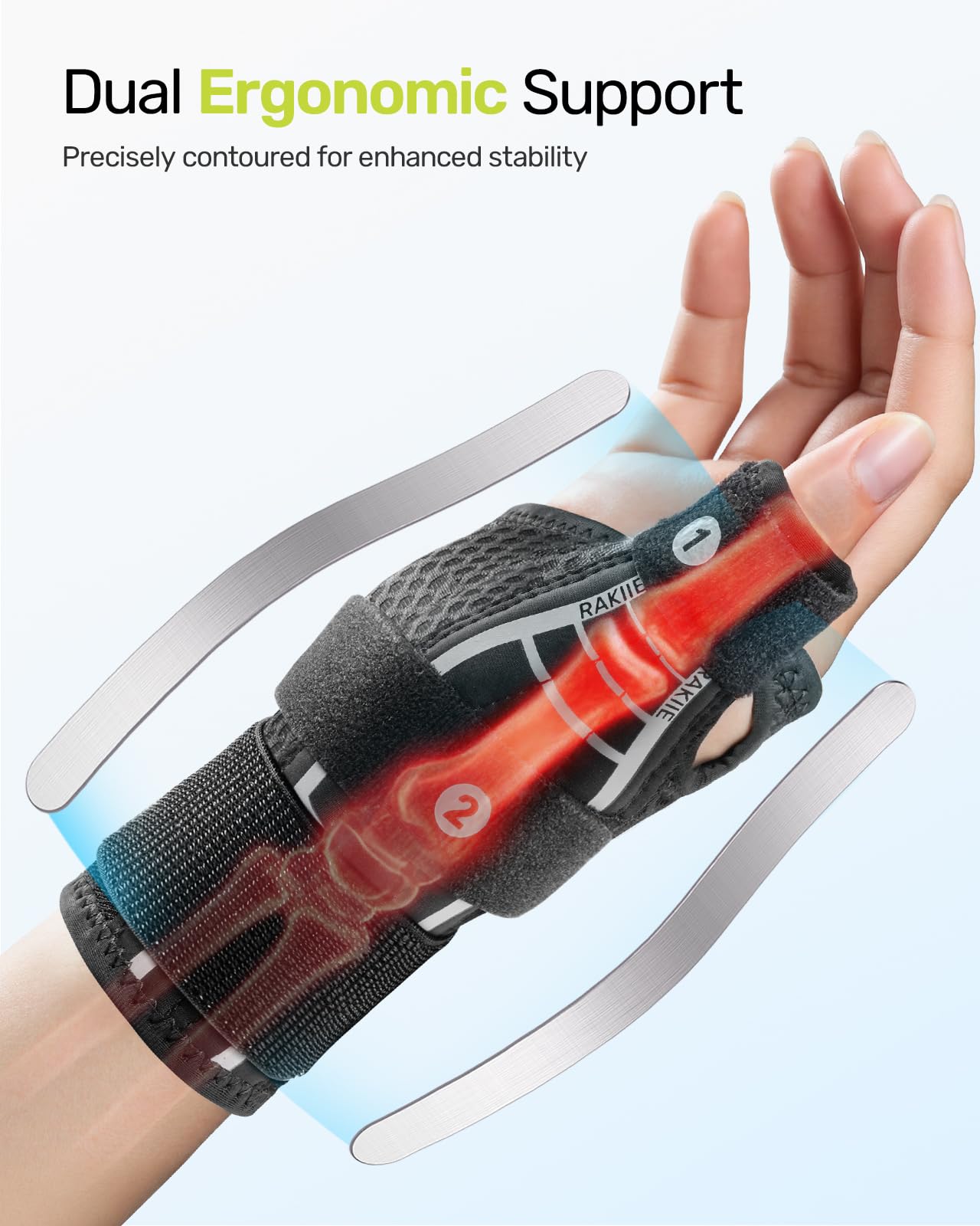 Thumb Brace & Wrist Brace Right Hand Left Hand for Carpal Tunnel Relief, Stable Thumb Splint for Arthritis Pain, Night Support Hand Brace for Tendonitis, Sprain, Women Men, Gray, S/M