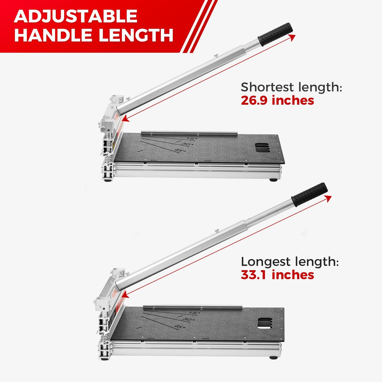 17mm Thick Upgrade Stability Heavy Laminate Floor Cutter,13" Professional Vinyl Flooring Cutter with 15° /30° /45°Adjustable Angle Settings,Cuts Laminate, LVP,LVT,SPC,Engineered Hardwood