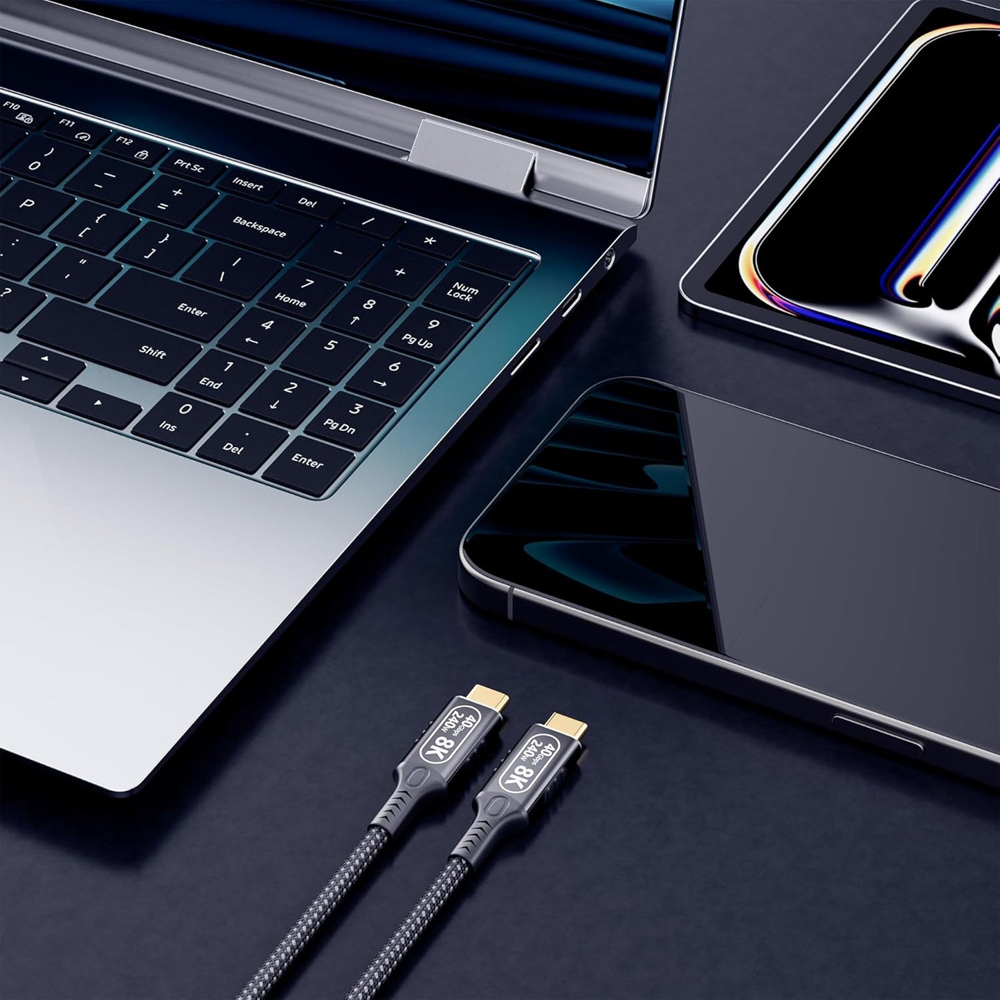 KMMXXCPM 10ft/3 4/3,usb4 40gbps 240W charging,8K/4K long usb c to usb c cable M Compatible With Thunderbolt cable