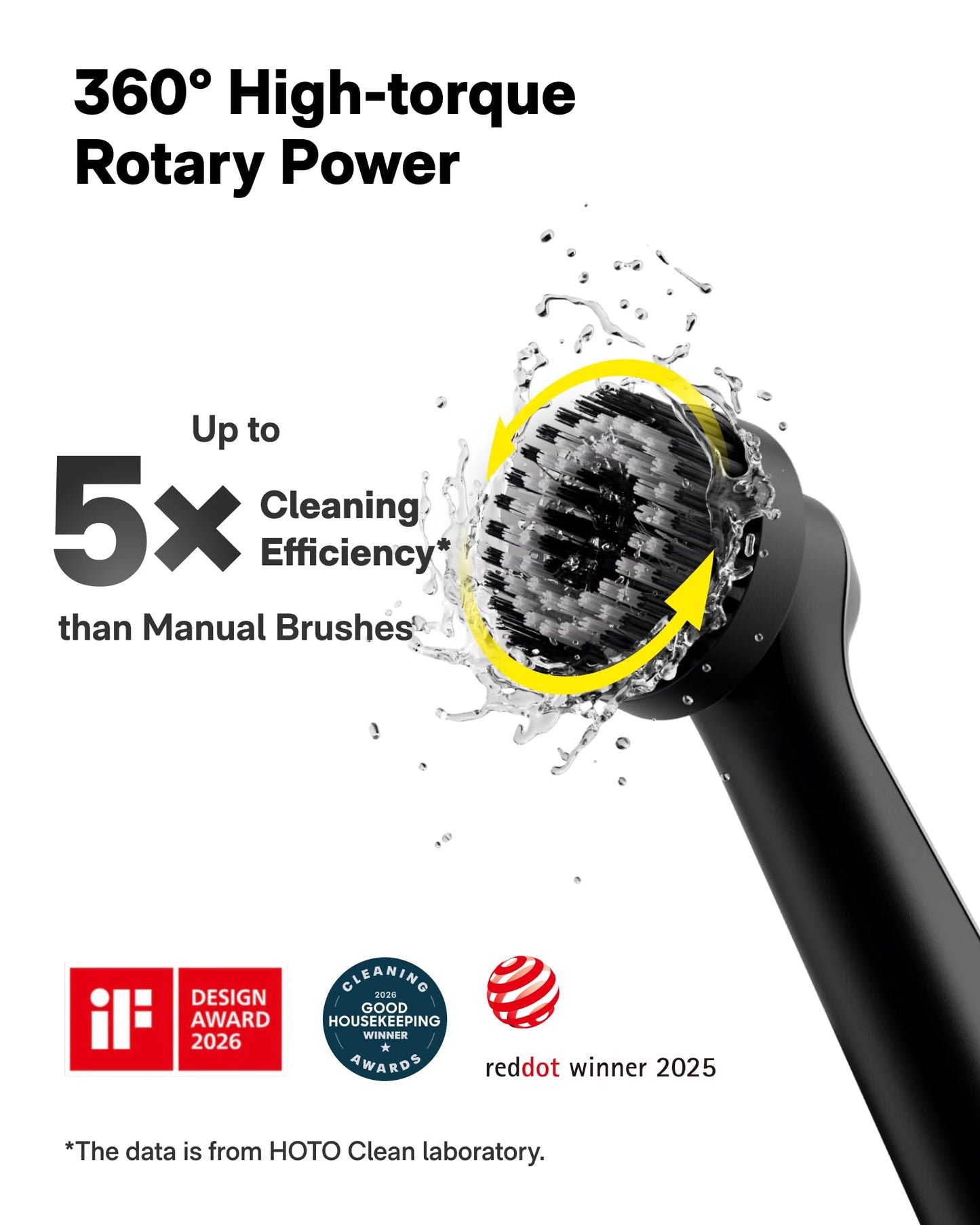 HOTO Wand™ Cordless Spin Scrubber, Electric Rechargeble Grout Cleaning Brush, IPX7 Waterproof Bathroom Scrubber, 12 Replaceable Brush Heads Version Power Scrubber for Grout, Tiles, Corners, Crevices
