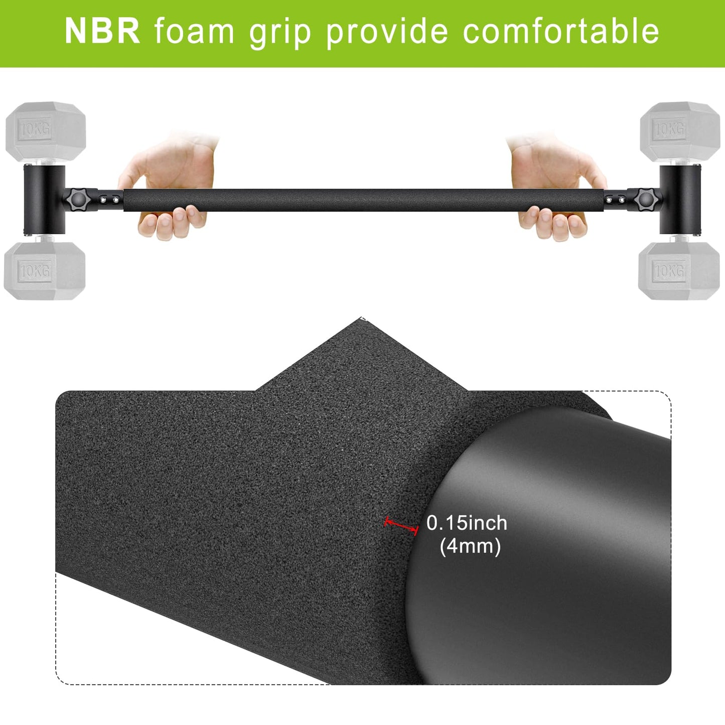 Kipika Adjustable Dumbbell to Barbell Converter - EZ Curling Bar Adapter - Versatile Weightlifting Equipment for Home Gym (A. Barbell Converter)