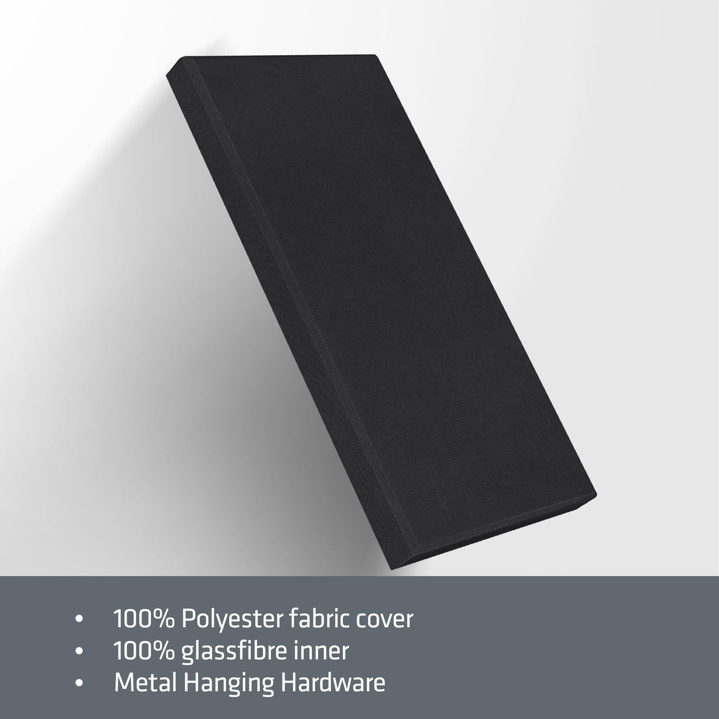 2” Thick Acoustic Panels with Hanging Hardware, 2 PCS 47.2” x 23.6” Fiberglass Sound Absorbing Panels for Home Theater Church Office Wall, Black