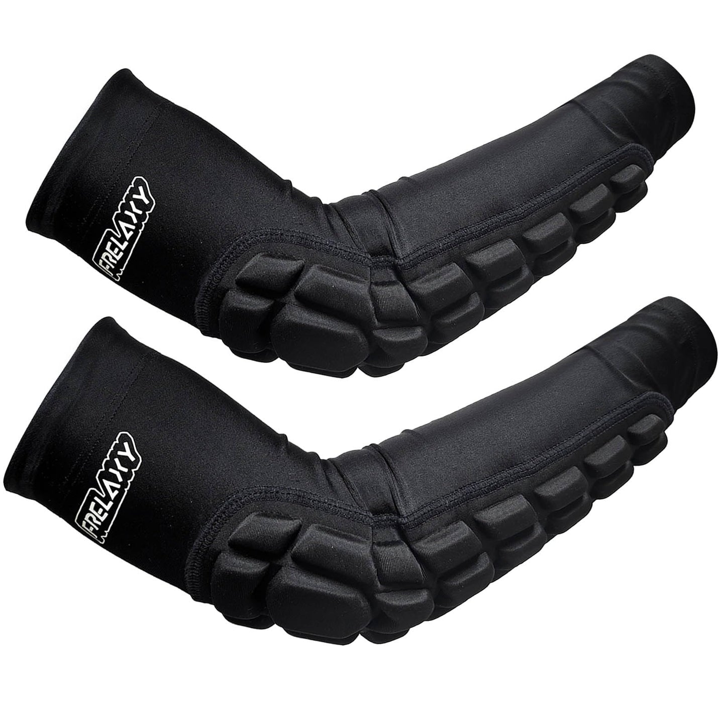 Frelaxy Padded Elbow Forearm Sleeves 2 Pack Compression Crashproof Arm Pads for Football Basketball Volleyball Soccer (Black, S)