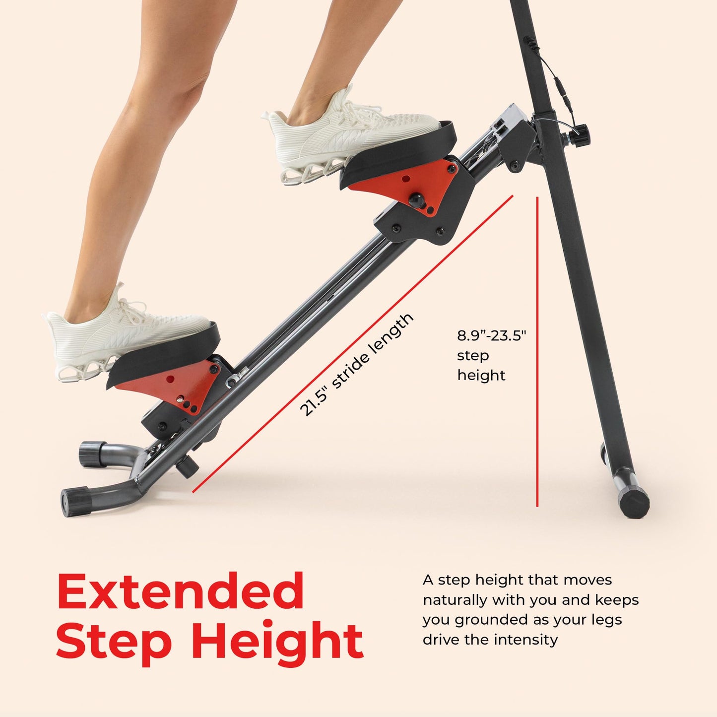 Sunny Health & Fitness Smart Foldable Stair Climber with Balance-Assist Cords - SF-S025005