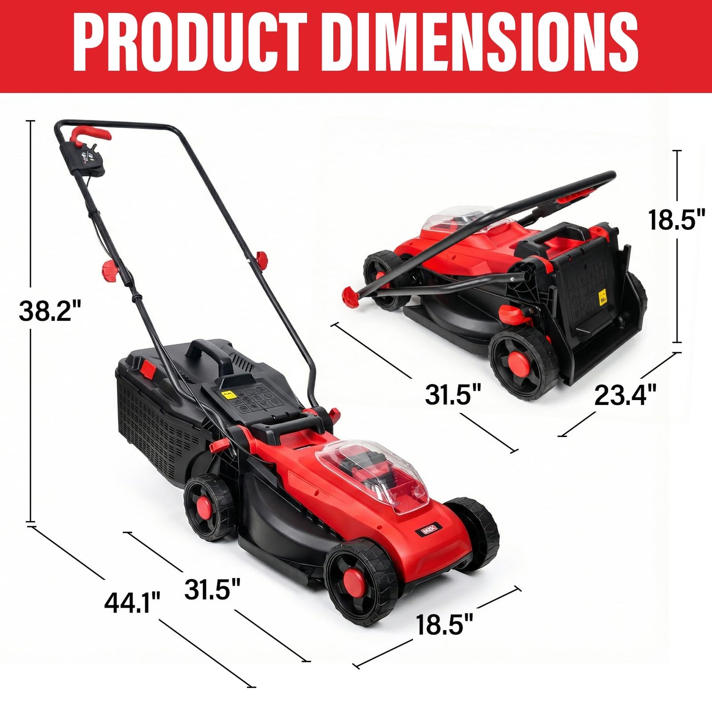 MZK 20V 13" Electric Lawn Mower, Brushless Cordless Lawn Mower with 4-Position Height Adjustment, Walk-Behind Push Mowers with 8 Gallon Grass Bag, 2 x 4.0Ah Batteries & Charger Included, LM13B8