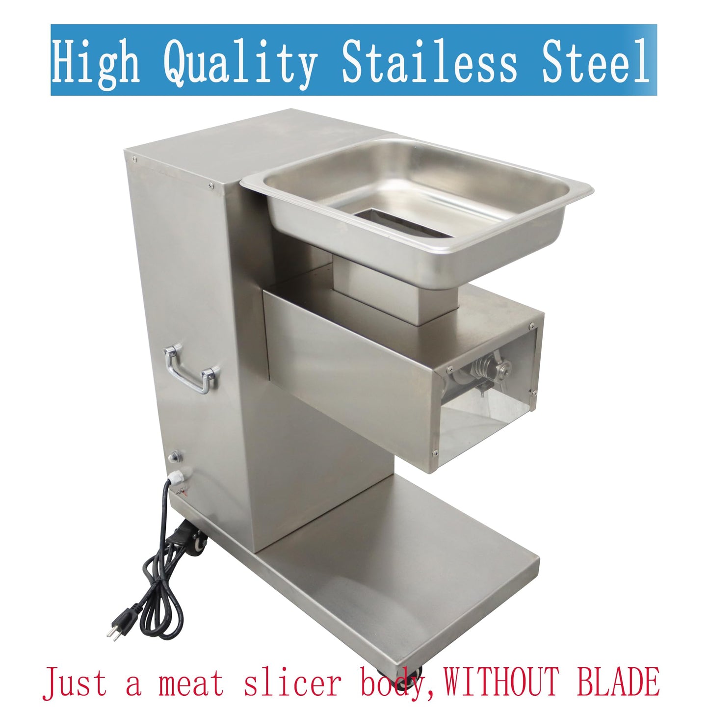 HQHAOTWU Commercial Stainless Steel Meat Slicer Body for 110V QE Meat Cutting Machine Cutter Standard Feed Port