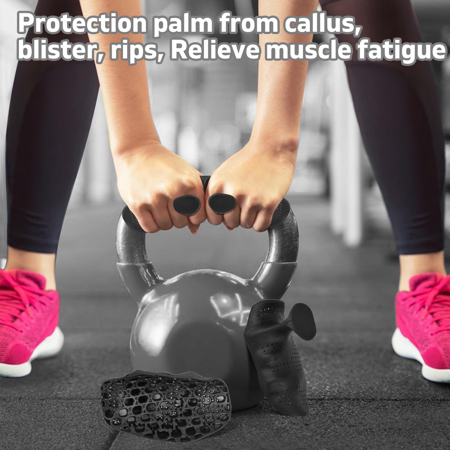 Biondolia Original Anti-Slip Workout Grips for Weight Lifting with Breathing Hole, Ergonomics Weight Grips for Women Hand Callus Protector Gym Gloves, Soft Rubber Gym Grips for Men Bodybuilding