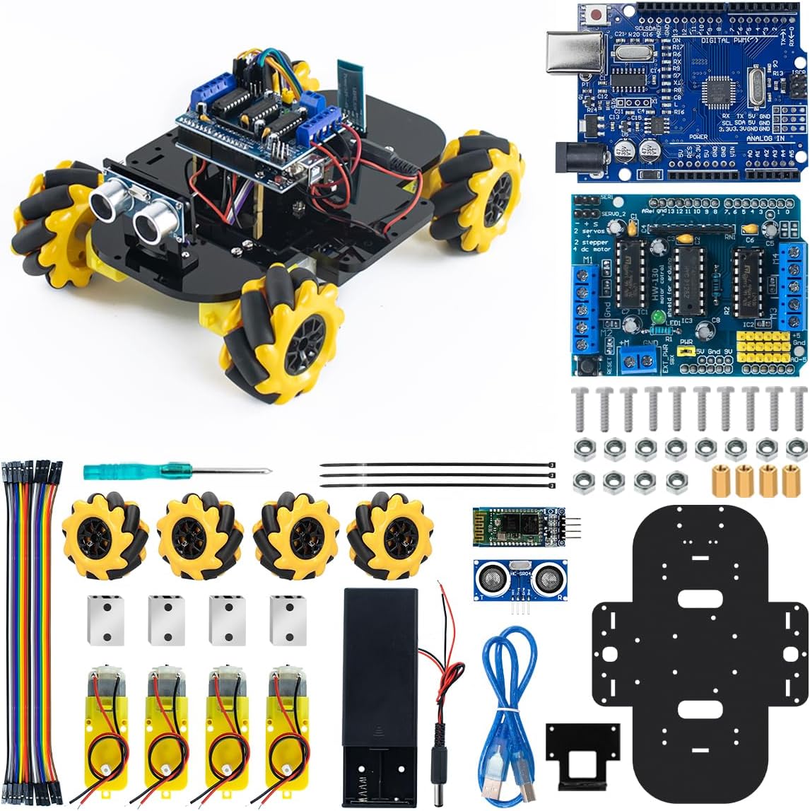 4WD LAFVIN Mecanum Robot Car Kit Smart DIY Project Compatible with Arduino IDE