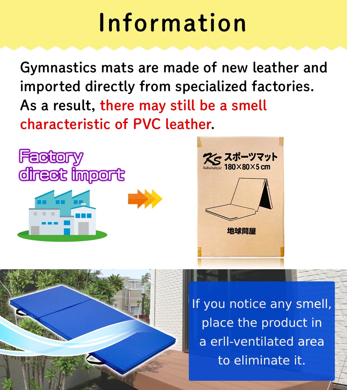 KaRaDaStyle Gymnastics Mat 3-Folding Stretch Mats 71"x31"x2" Exercise Muscle Training Children Play Horizontal Bar Mat Yoga Sports Soundproof Home Use (Black/3-fold)
