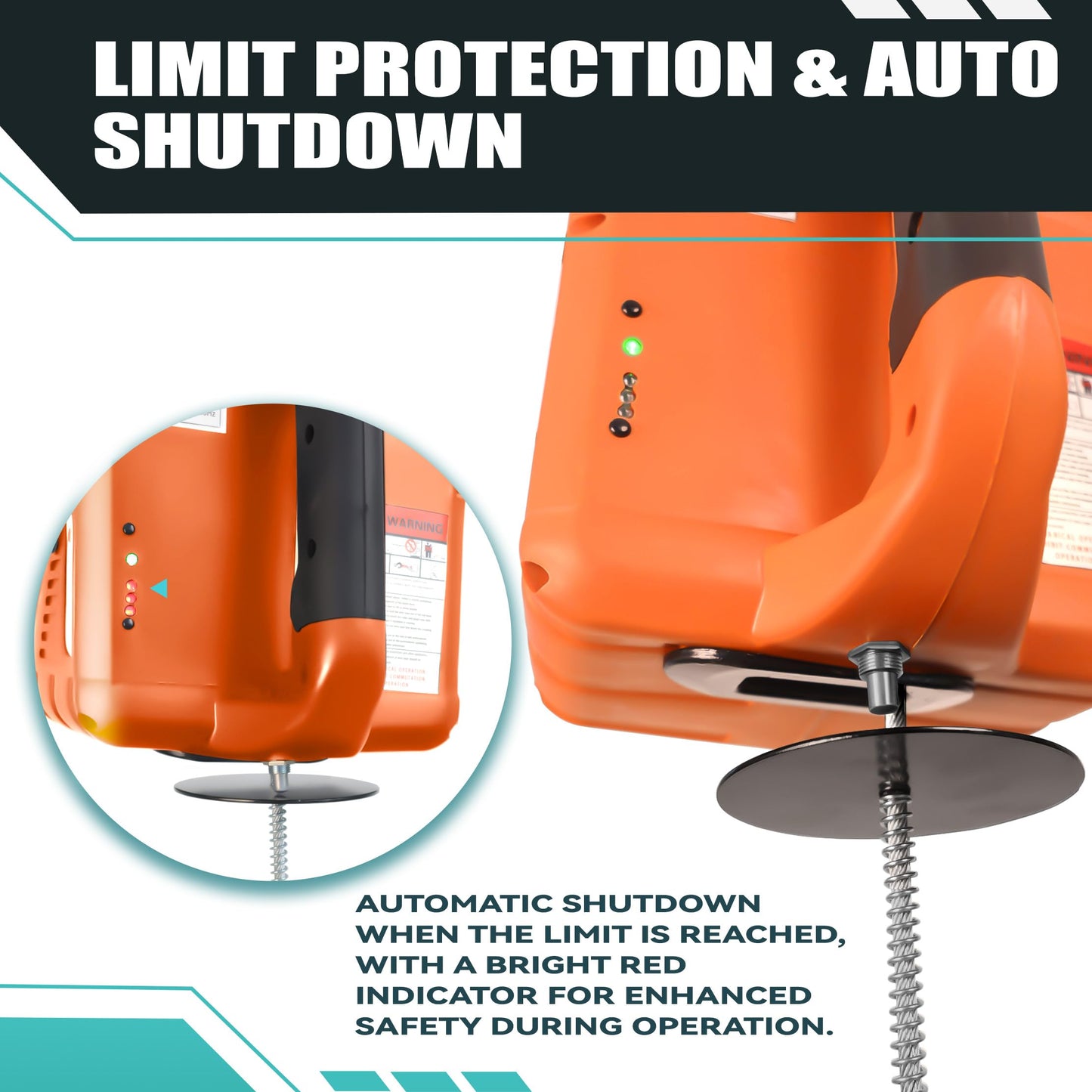 3-in-1 1500W Electric Hoist Winch, 120V Portable Electric Hoist with Remote (Manual/Cable/Wireless), 1500 lbs Capacity, 16 ft/min Speed, 25ft Height – for Garage, Warehouse (Orange)