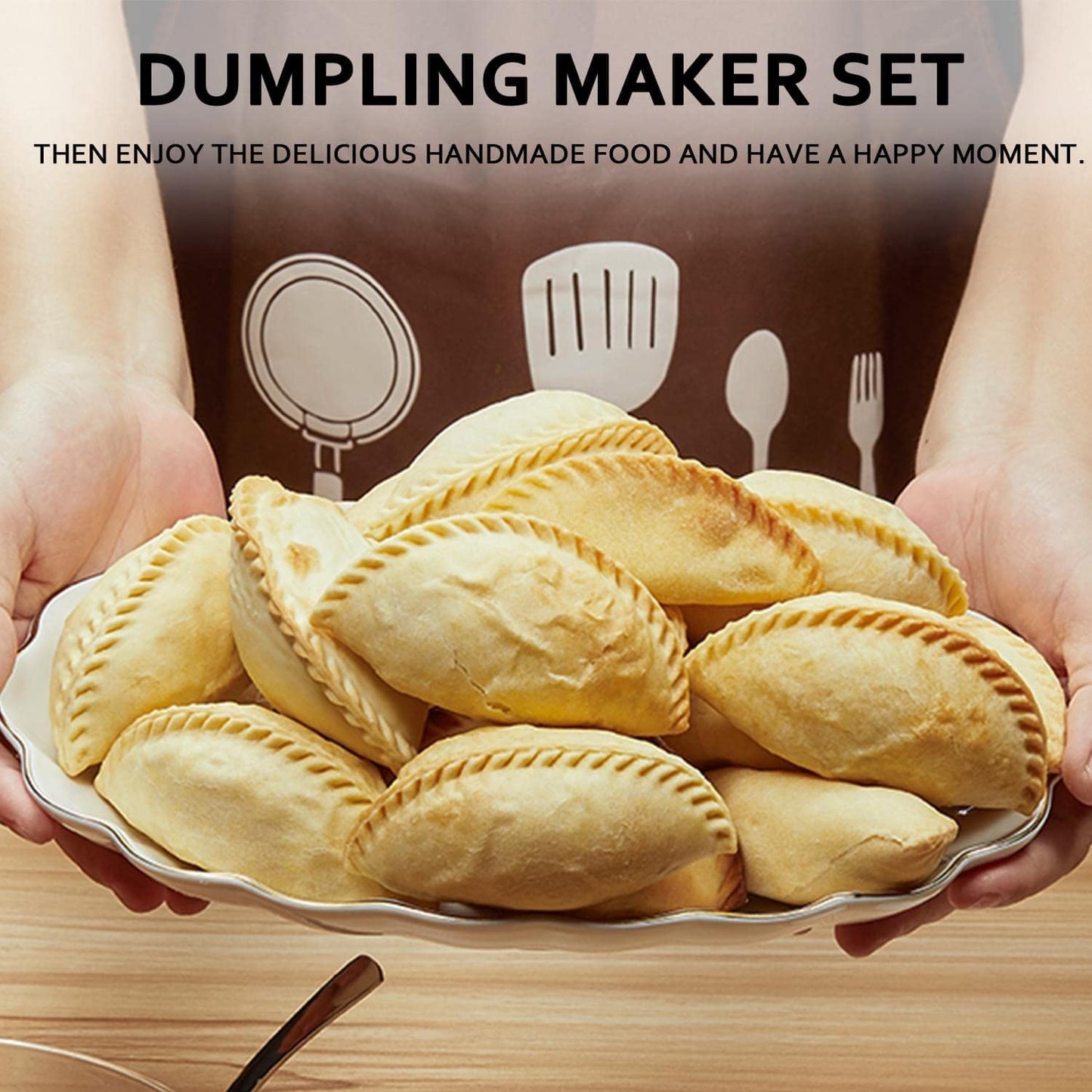 MUMSUNG Empanada Maker Press, 6-Inch Extra Large Dumpling Maker Set with Dough Cutter, Dumpling Mold Set for Pierogi, Pastelitos, Calzone, Turnovers, Chinese Dumpling, 4Sizes (6"/4"/3"/2.6")
