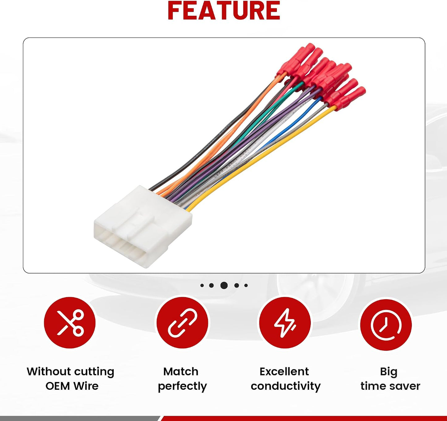 20 2007-2013 RED WOLF Pin Stereo Wiring Harness w/Connector Butt Nissan Infiniti Murano Altima Aftermarket Radio CD