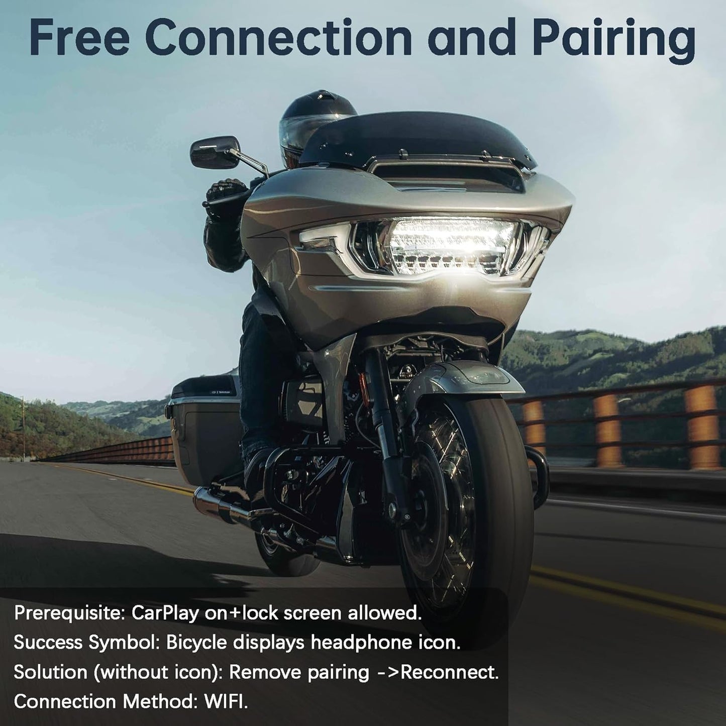 COPMERT 2025 Bypass Motorcycle Wireless CarPlay Bluetooth Adapter Street Glide Accessories with Passthrough USB-C