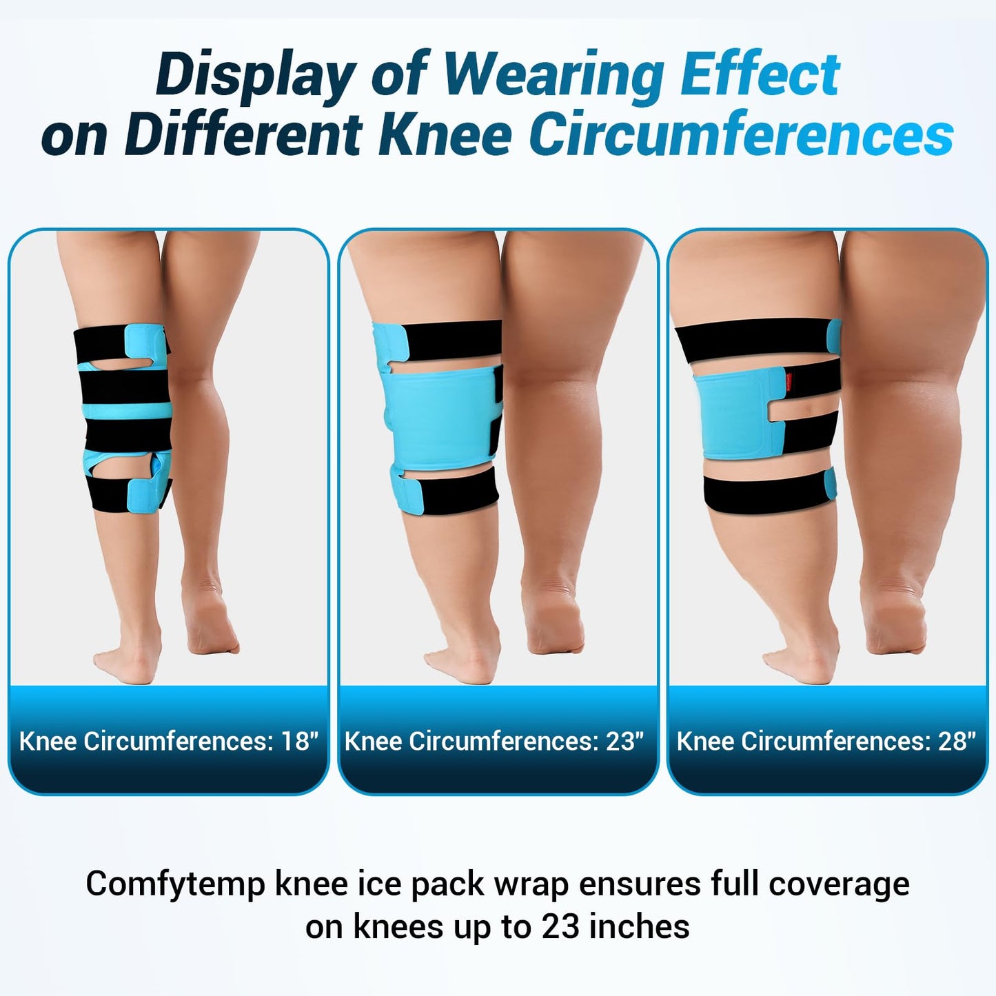 Comfytemp Large Knee Ice Pack Wrap Reusable Gel, FSA Eligible HSA, Knee Cold Compression Brace for Injuries, Pain Relief, Replacement Recovery, Arthritis, Surgery, Women Gift, Fathers Day Dad Men Gift