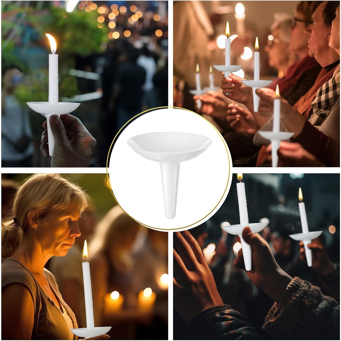 Skiennix 100 Pcs Candle Holders - Drip Protectors for Church, Vigil, Memorial & Wedding Events
