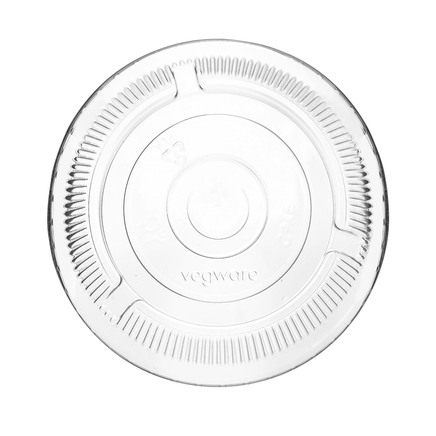 Vegware Compostable 96-Series Cold Cup Lids, Case of 1000, Clear Flat Lid with Straw Hole, Made From PLA Renewable Plant Based Plastic, Clear For Visibility