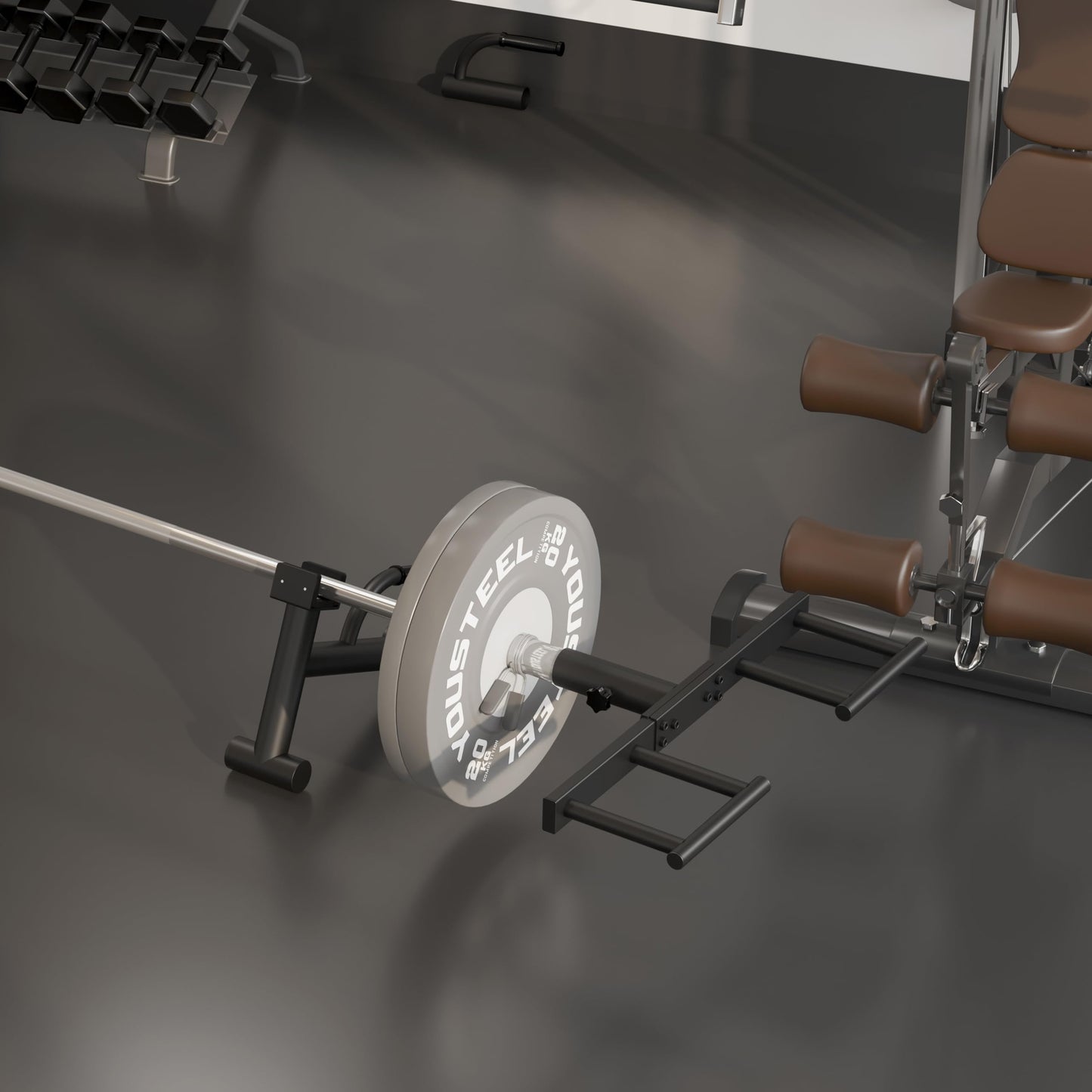 Tamisom Heavy Duty Landmine Handle Attachment Set T Bar Row Viking Press Attachment for Barbell Workouts Weightlifting Landmine Handle Fits 2-Inch Olympic Barbell Strengthen Back and Core Muscles
