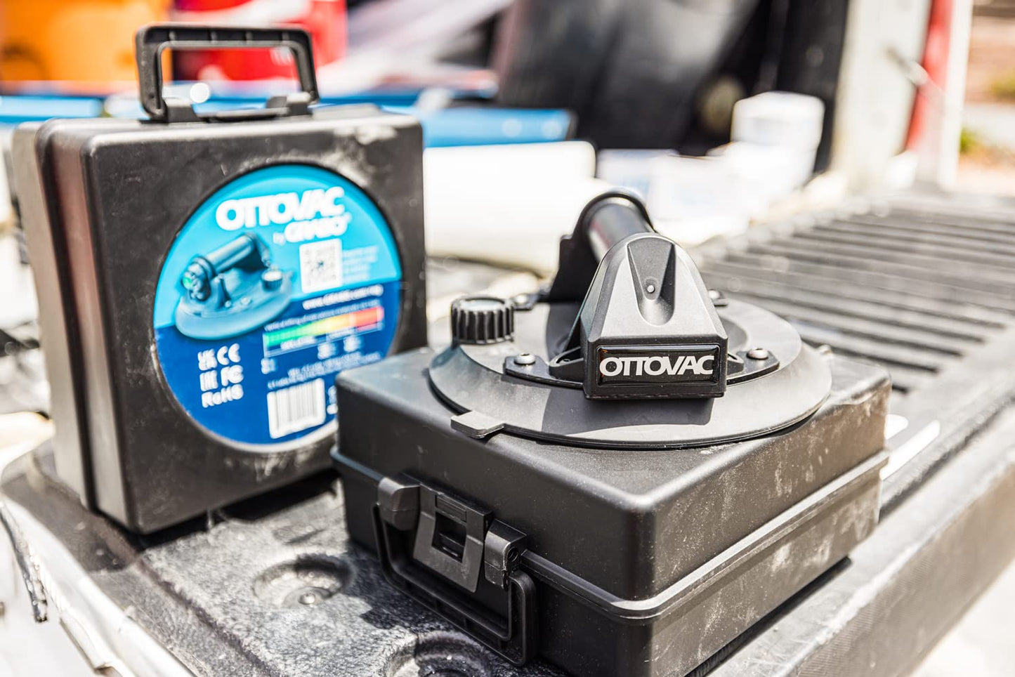 OTTOVAC by GRABO - Electric Vacuum Suction Cup Lifting Clamp for Glaziers, Movers, Builders, Tile-Glass-Door-Drywall Installers - Heavy Duty Lifter