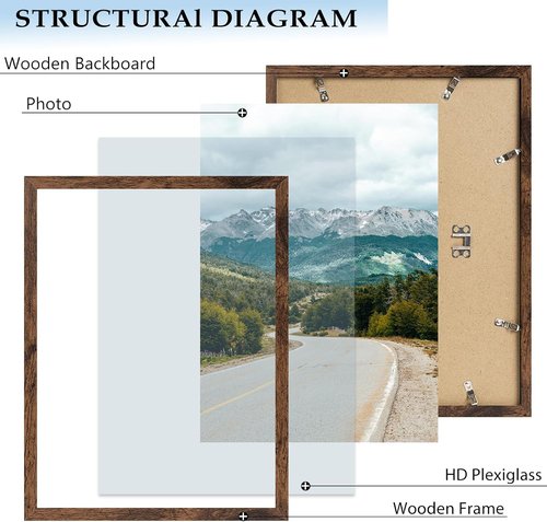 Deep Brown 12x17 Picture Frame by [Brand Name] - Versatile Wall Hanging for Horizontal or Vertical Display