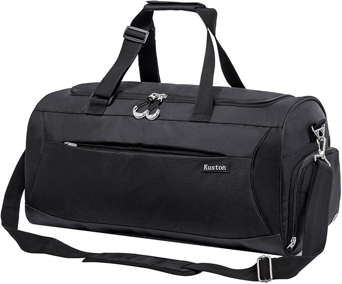 Kuston Sports Gym Bag with Shoes Compartment &Wet Pocket Gym Duffel Bag Overnight Bag for Men and Women