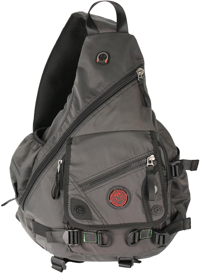 Backpack Large Sling Bag Laptop Cross Body Messenger Bag Shoulder Travel Rucksack (A-Black)