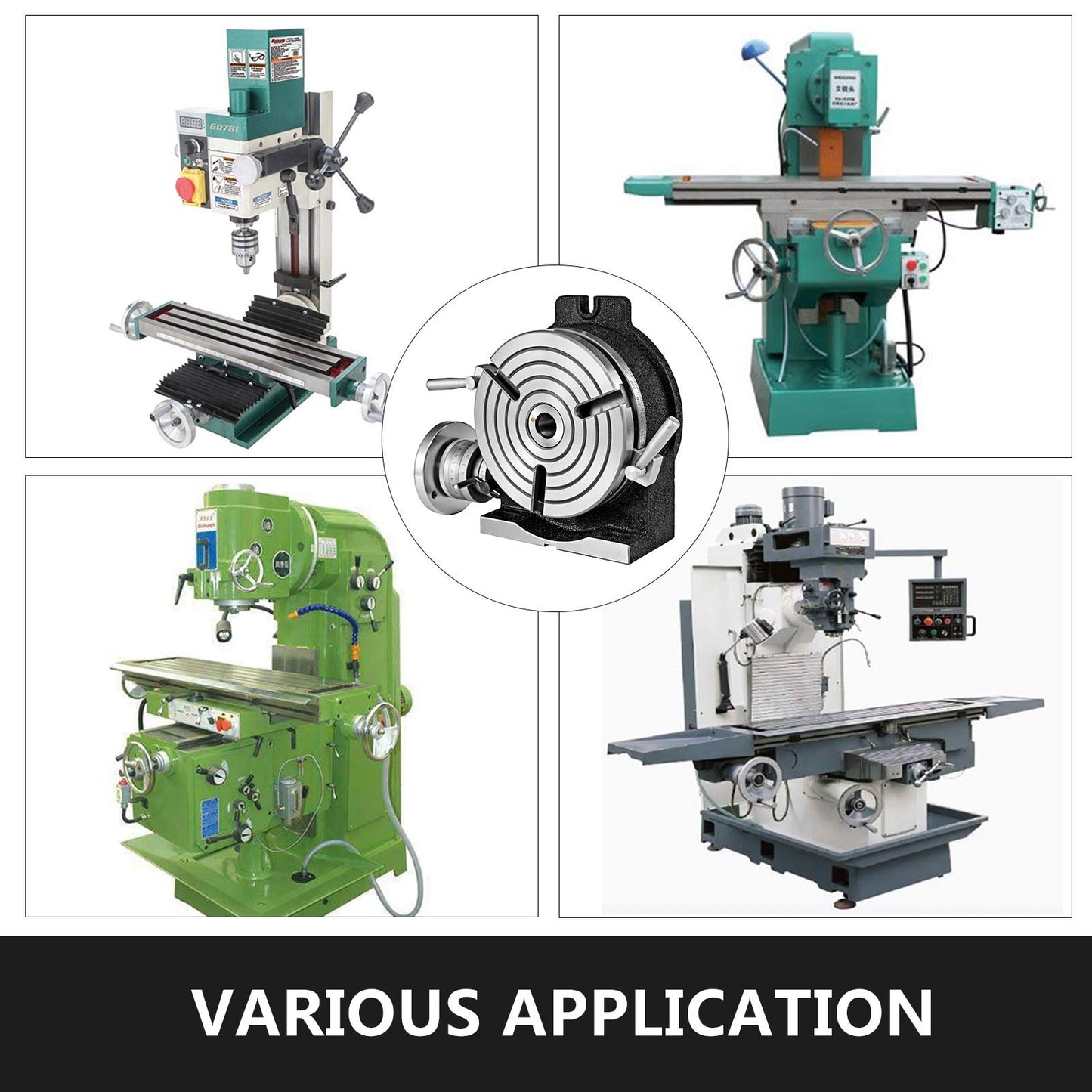 VEVOR Rotary Table 8 Inch/200 MM Horizontal Vertical Rotary Table 3-Slot Rotary Table for Milling Machine MT-3 Rotary Table for Milling 360 Degrees Precision Rotary Table