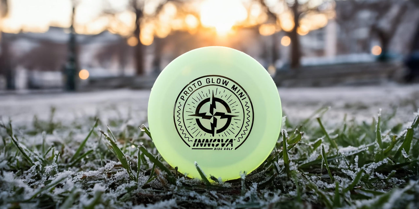 Innova Discs Proto Glow Mini 3 Pack – Glow in The Dark Mini Markers for Disc Golf for Marking Your Lie, Doubles, Mini Targets (3 Pack)