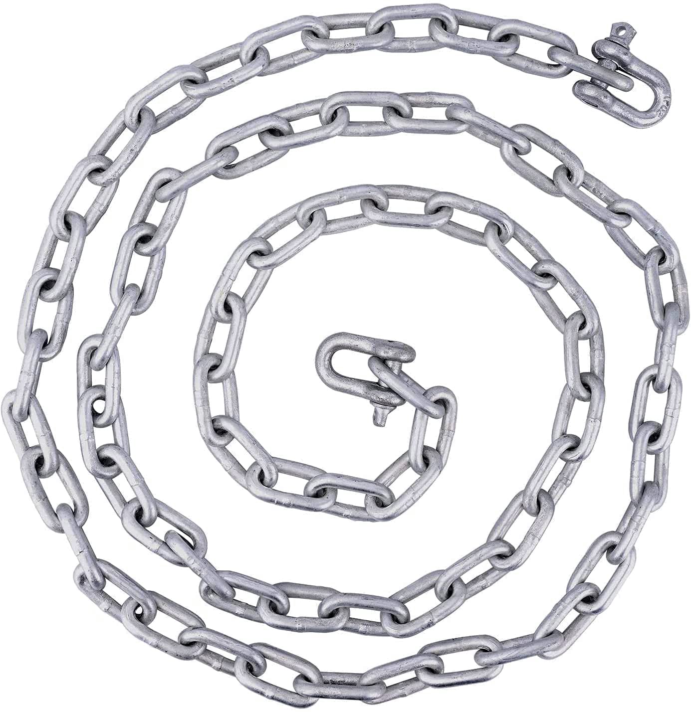 Young Marine Portable Galvanized Fluke Style Anchor Kit Includes Galvanized Fluke Anchor, Rope, Shackles, Chain 8LB 10LB (10 LB)
