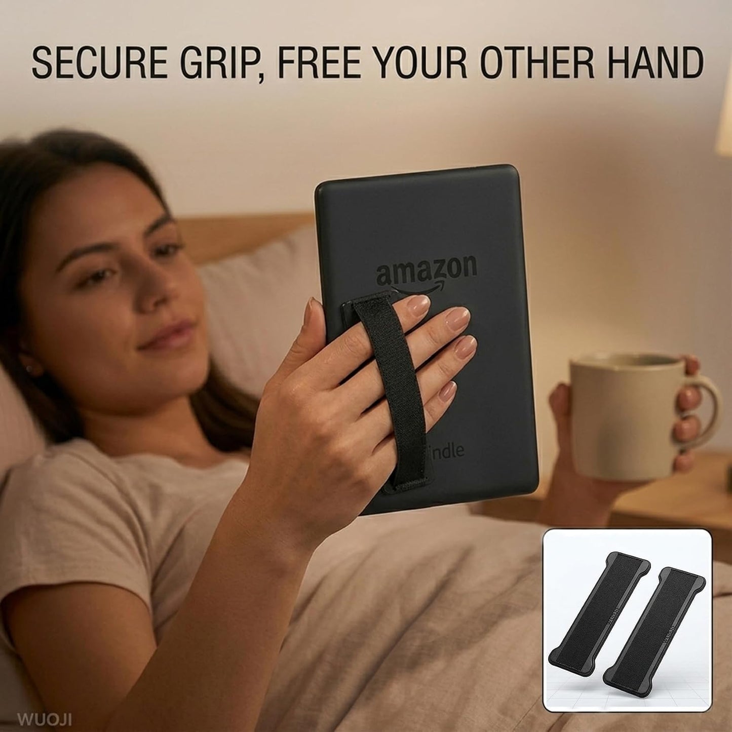 WUOJI -2PC Hand Holder Strap for ipad, Tablet Hand Holder Strap, Universal Handle Grip for iPad Kindle, Mini Tablets