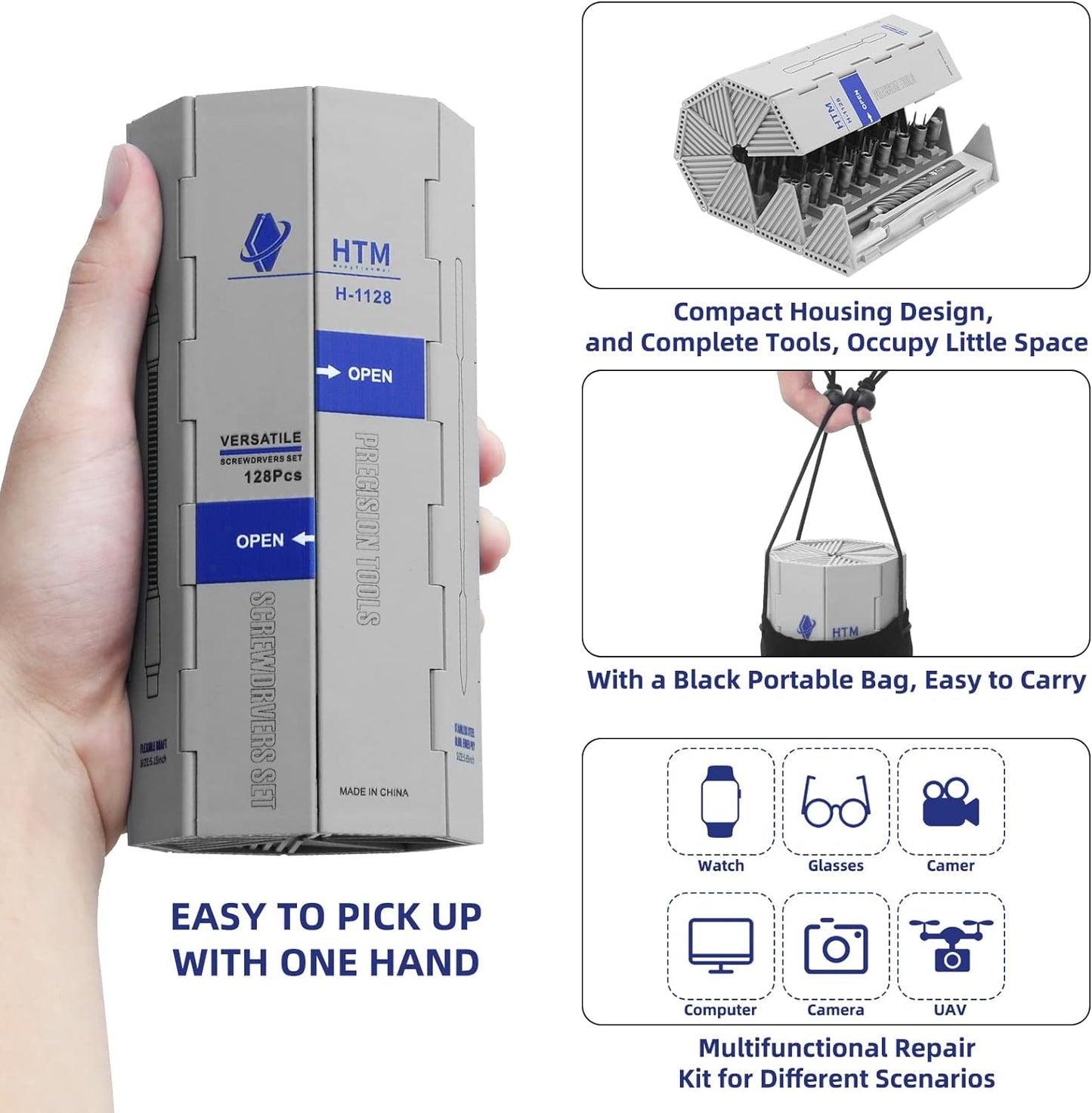 142 1 Set (H1128) HengTianMei in Precision Screwdriver Professional Magnetic Repair Tool Kit for Computer, Laptop