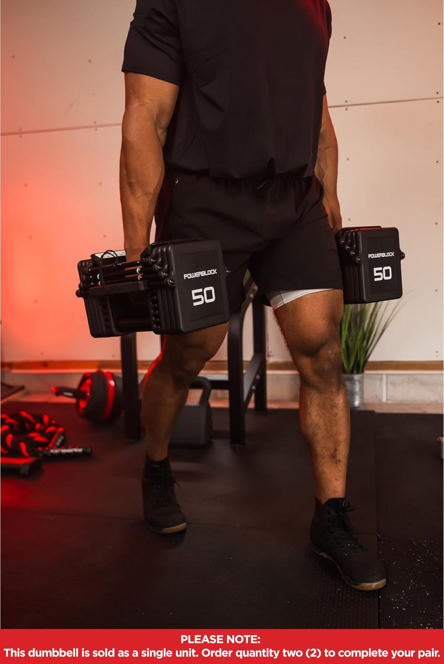 PowerBlock Pro 100 Adjustable Dumbbell, Sold As A Single Unit 5-100 lb Dumbbell – Durable Steel Build, Innovative Workout Equipment, Strength Training