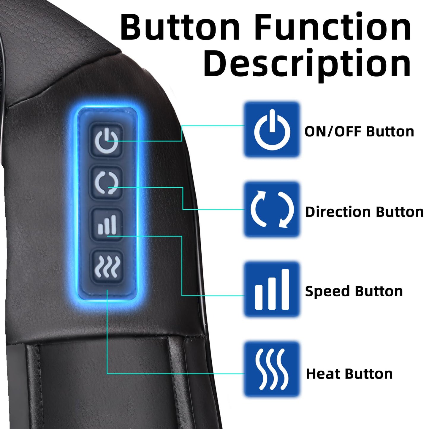 Joyset Shiatsu Neck and Back Massager with Heat,Shoulder Massager for Pain Relief Deep Tissue, 3D Kneading Massage with Cloth Cover,Carry Bag,Best Gifts for Men Women Parents