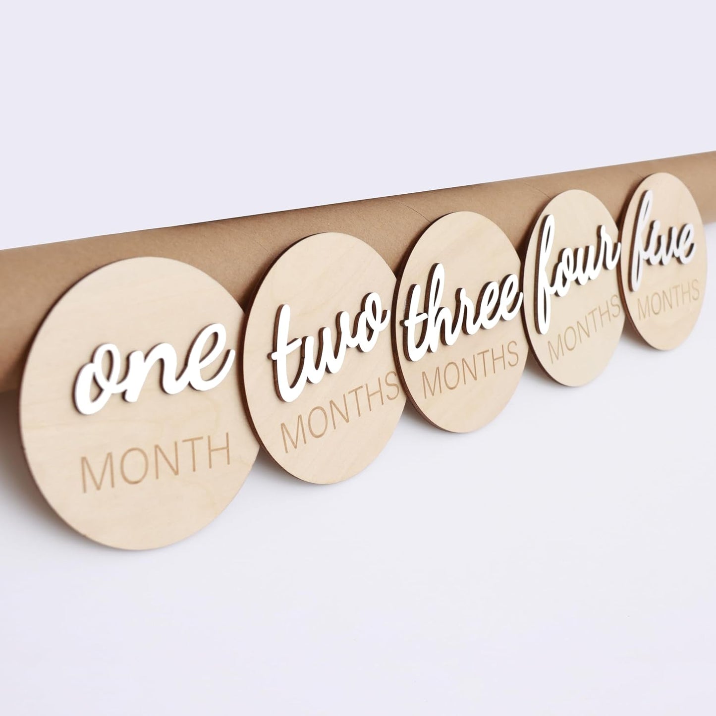 3D Wooden Monthly Milestone Cards, Baby Monthly Milestone Marker Cards, Newborn Memento Milestone to Document Baby's