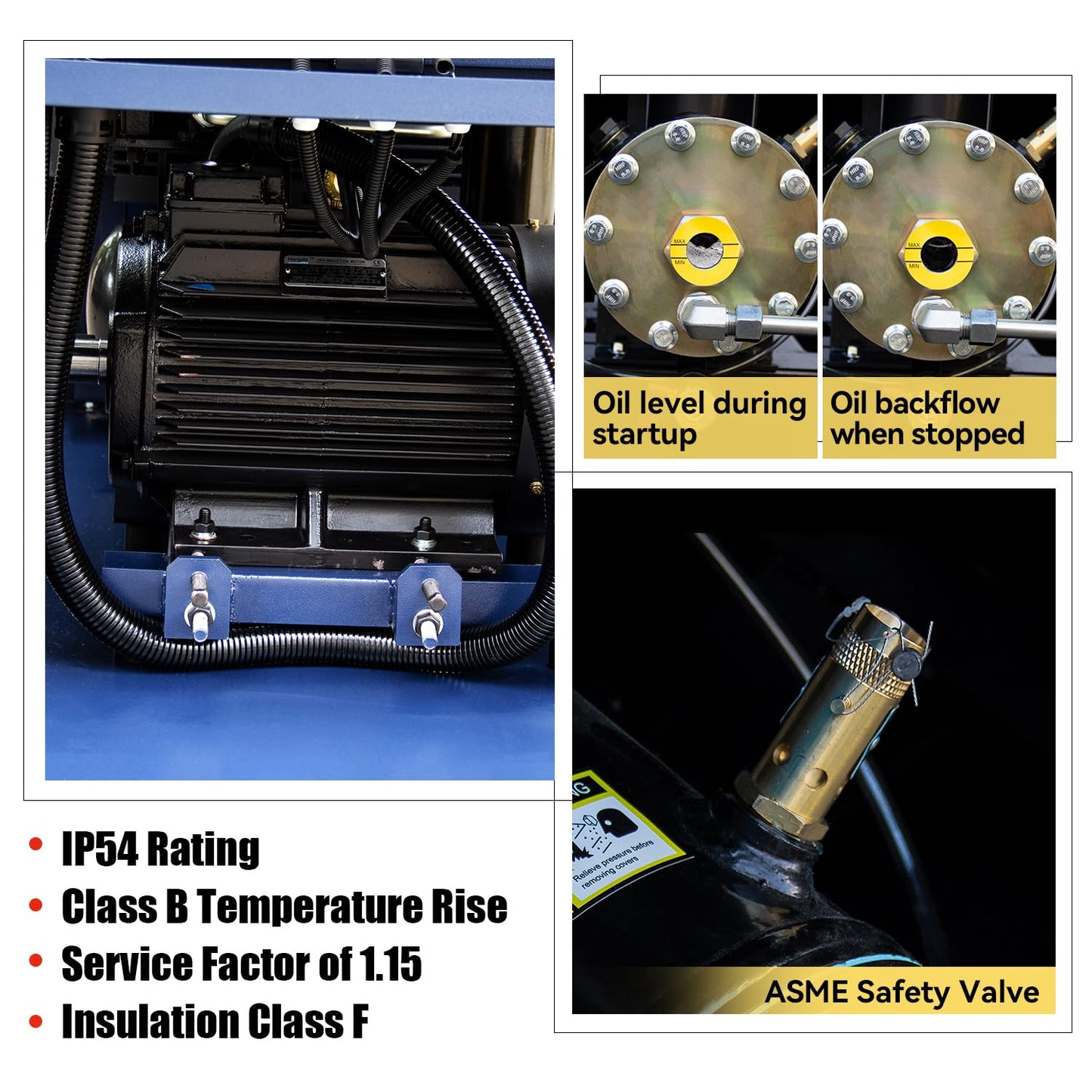 HPDAVV DV-10A Rotary Screw Air Compressor 230V/3Ph 7.5KW 10HP 125PSI 35CFM Heavy Duty Air Compressed System for Small Machining & Fabrication Workshops, Automotive