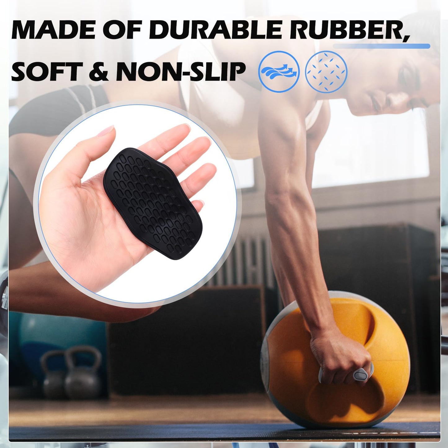Hoemwarm Anti-Slip Workout Grips, 6Pcs Ergonomic Rubber Hand Protector Gloves for Strength Training and Exercise,Weight Lifting,Dumbbell,Deadlift,Bar Pad Pull Up Grippers