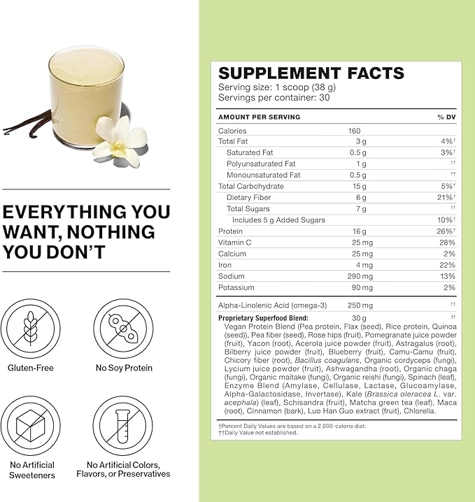 Shakeology Plant Based Protein Powder Blend ??Gluten-Free Shake with Vitamins and Minerals ??Helps Support Weight Loss, Lean Muscle, Gut Health ??Vanilla, 30 Servings