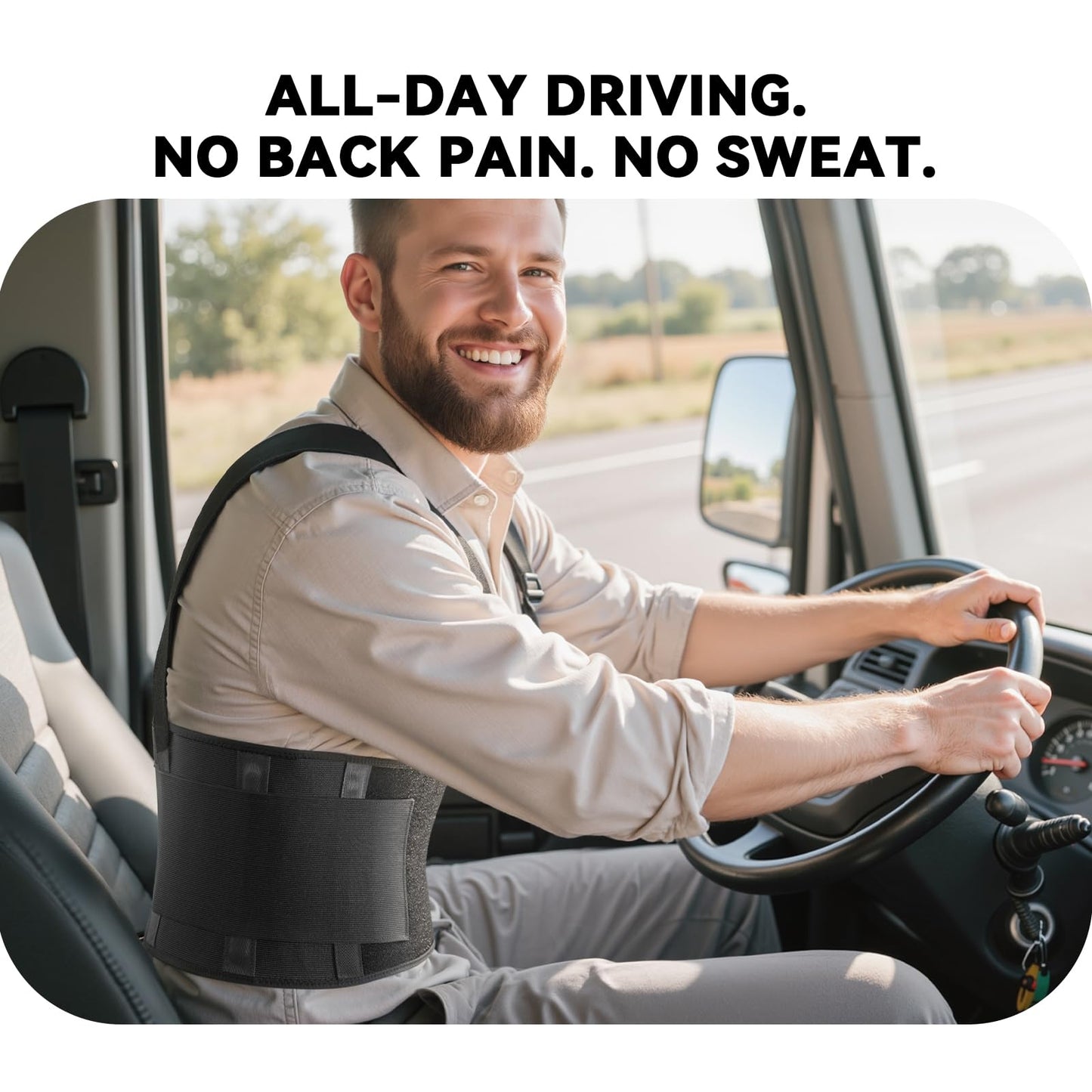 SOLOEVER Work Back Brace for Men & Women, Adjustable Lower Back Support Belt for Sciatica, Herniated Disc, Pain Relief, Moving Construction Warehouse Heavy Lifting Safety & Protection (Black, Large)