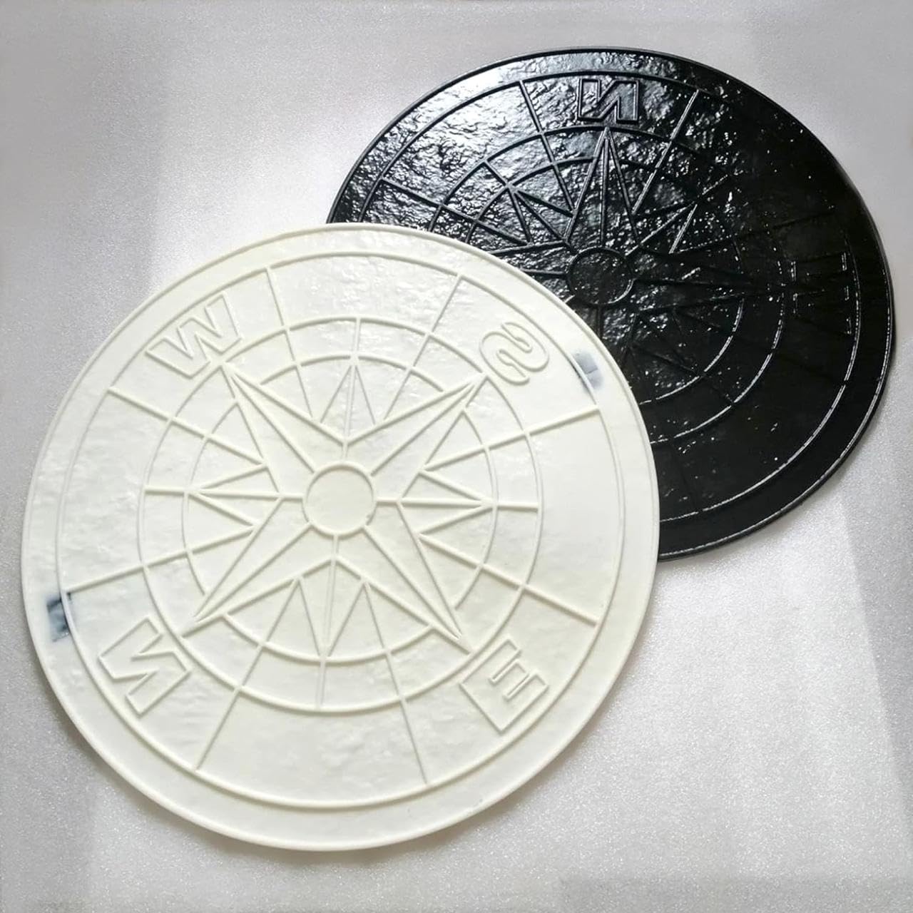 “ROUND COMPASS” Concrete Stamp – 28" Polyurethane Flexible Mold for Stamping Cement, Plaster, mat for printing, Decorative Texture Tool for Horizontal & Vertical Surfaces, Durable & Reusable