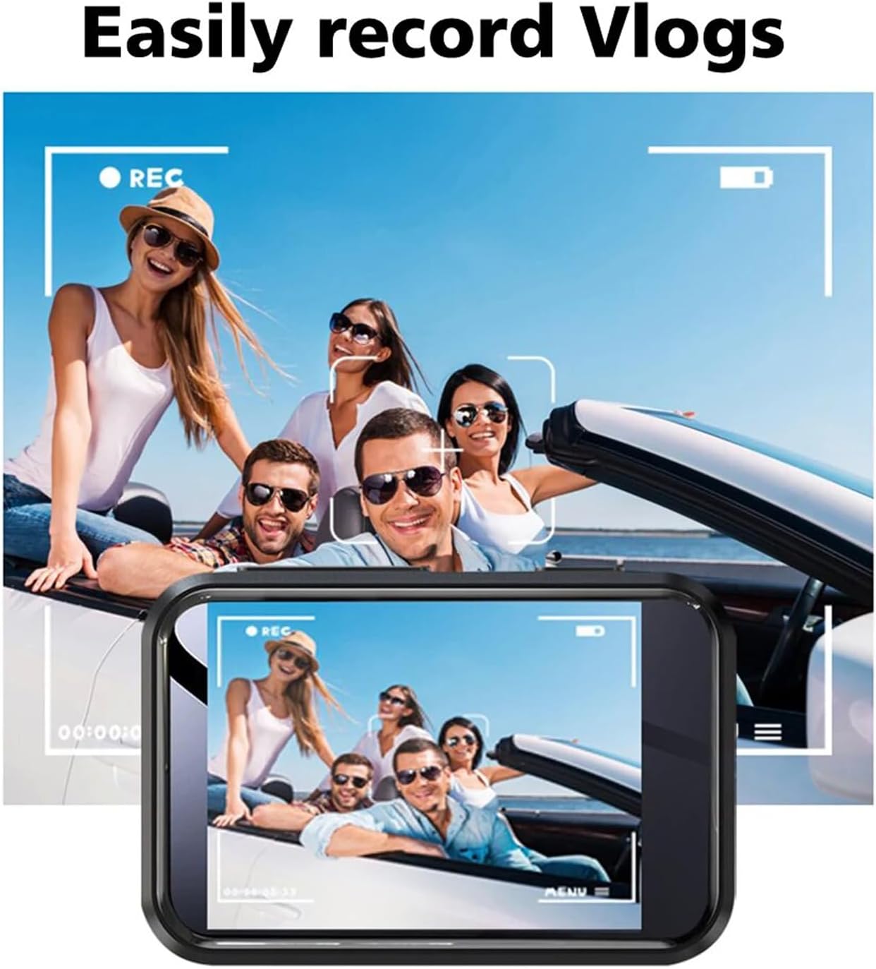 Laugwey MP3 Player,2inch MP4 Portable HiFi Music Touch Screen Media Player Built in Camera,Speaker, Video