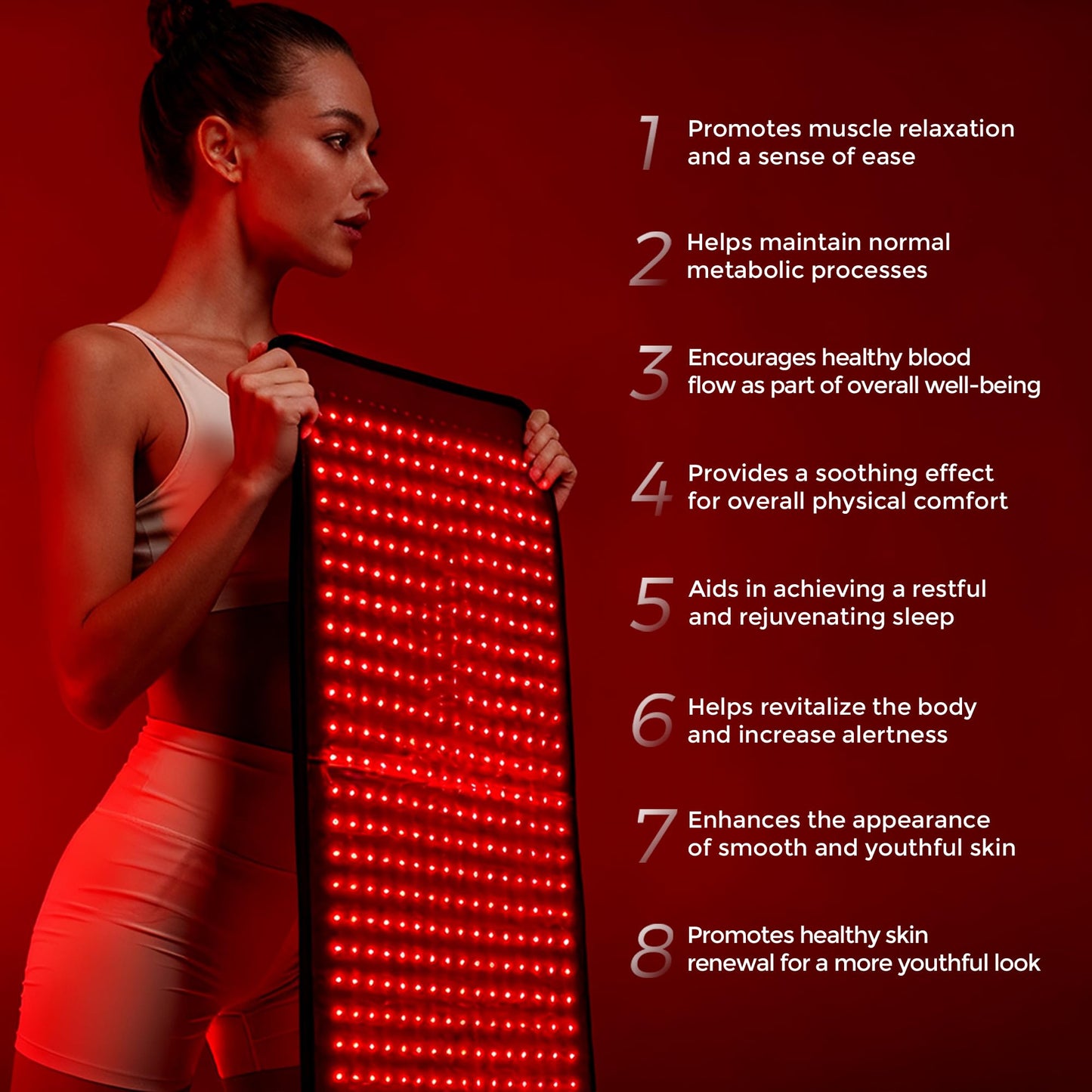 QuasarMD Infrared Red Light Therapy Mat- 1440 pcs Professional SMD LED Chips - 660nm & 850nm Wavelengths, Pain Relief, Enhances Recovery, Whole Body Care, Sleep Improvement & Energy Boost