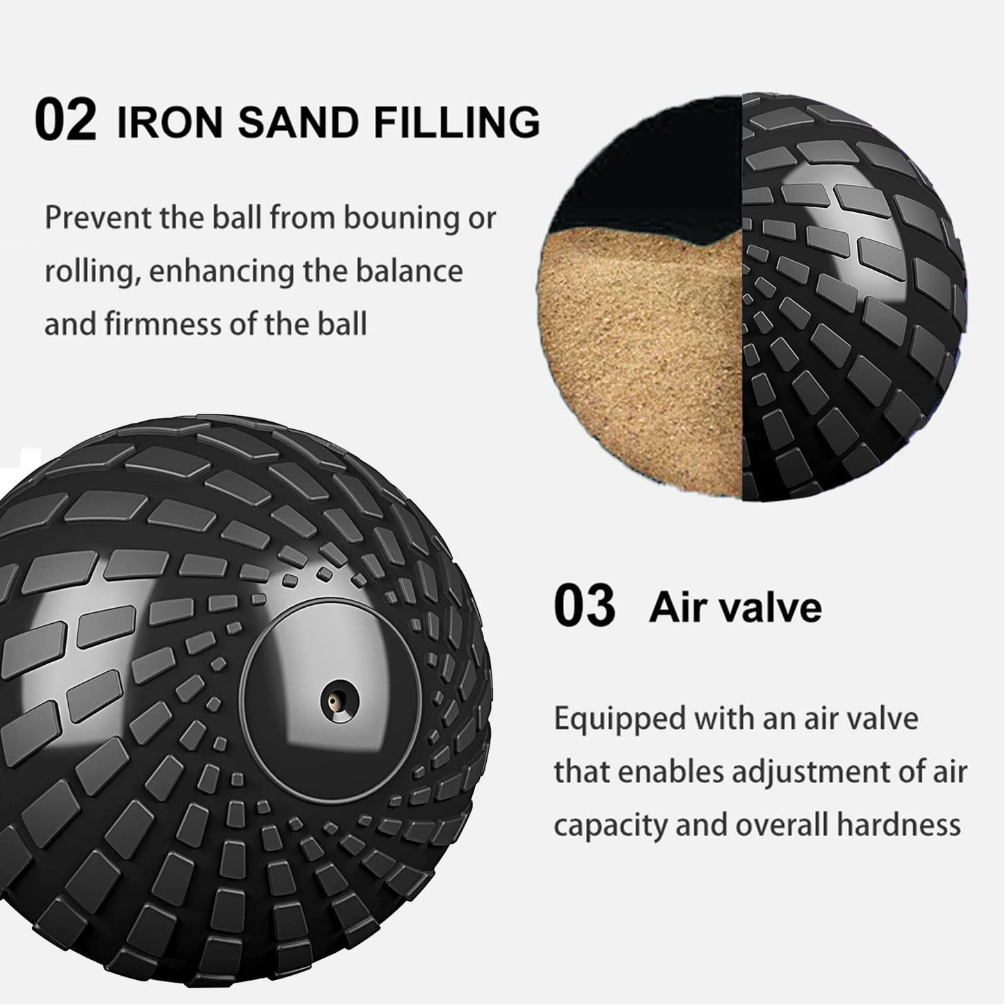 STRPRETTY BASIC Medicine Ball 10 lbs Slam Ball Weighted Balls for Exercise Strength and Crossfit Workout (Dynamic Black)