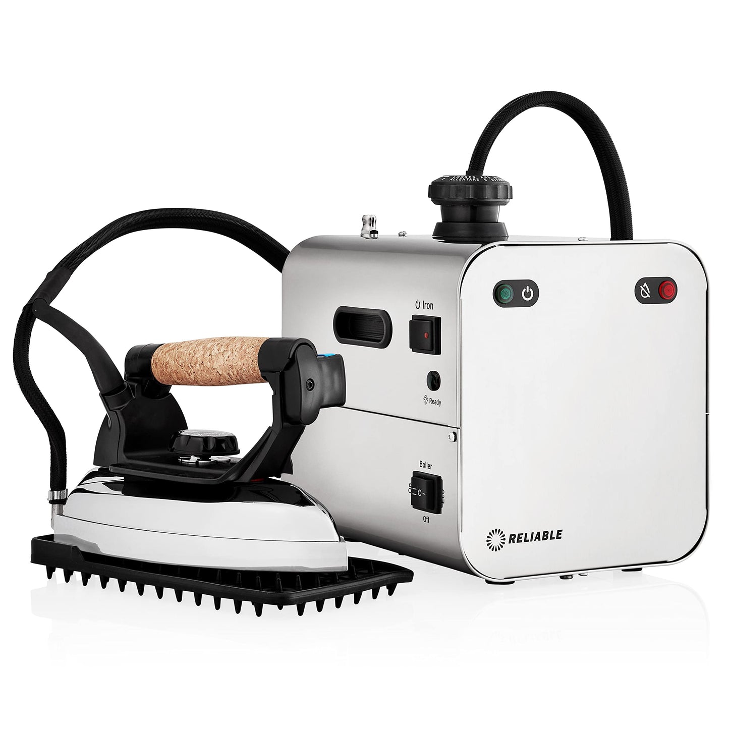 Reliable 4100IS Professional Steam Iron Station with Eco Mode, 120V, 4 Safety System, 2.2L Boiler Stainless Steel Boiler, 2.2M Steam Hose Made with Aluminum Soleplate Iron, Made in Italy