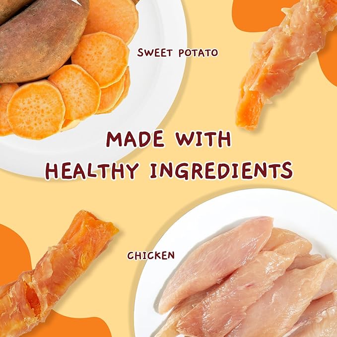 Jungle Calling Chicken & Sweet Potato Dog Treats ??Gluten-Free, Grain-Free, High-Protein Natural Chews for Medium/Large Breeds, Edible Pet Snacks,10.6 oz