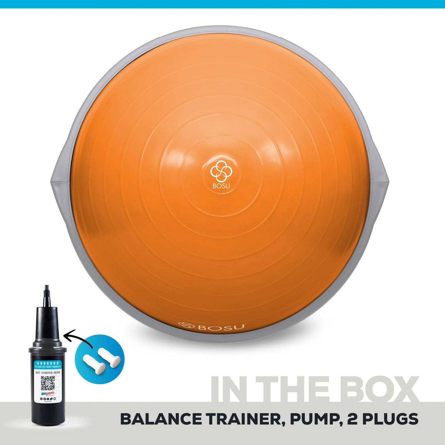 BOSU Balance Trainer, 65cm - Original Orange/Gray (Gymnastics, 300lbs Capacity, Rubber)