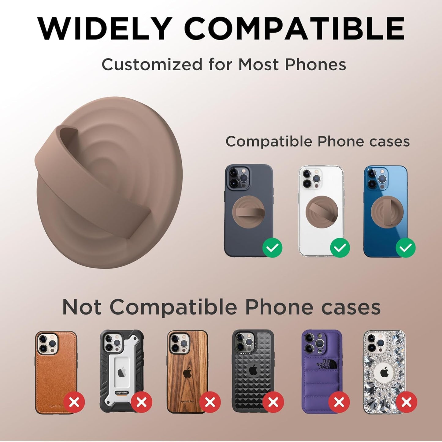 COFFKER 17/16/15/14/13/12 Magnetic Phone Grip Ring Holder, Liquid Silicone Magnet Cell Phone Grip Finger Loop