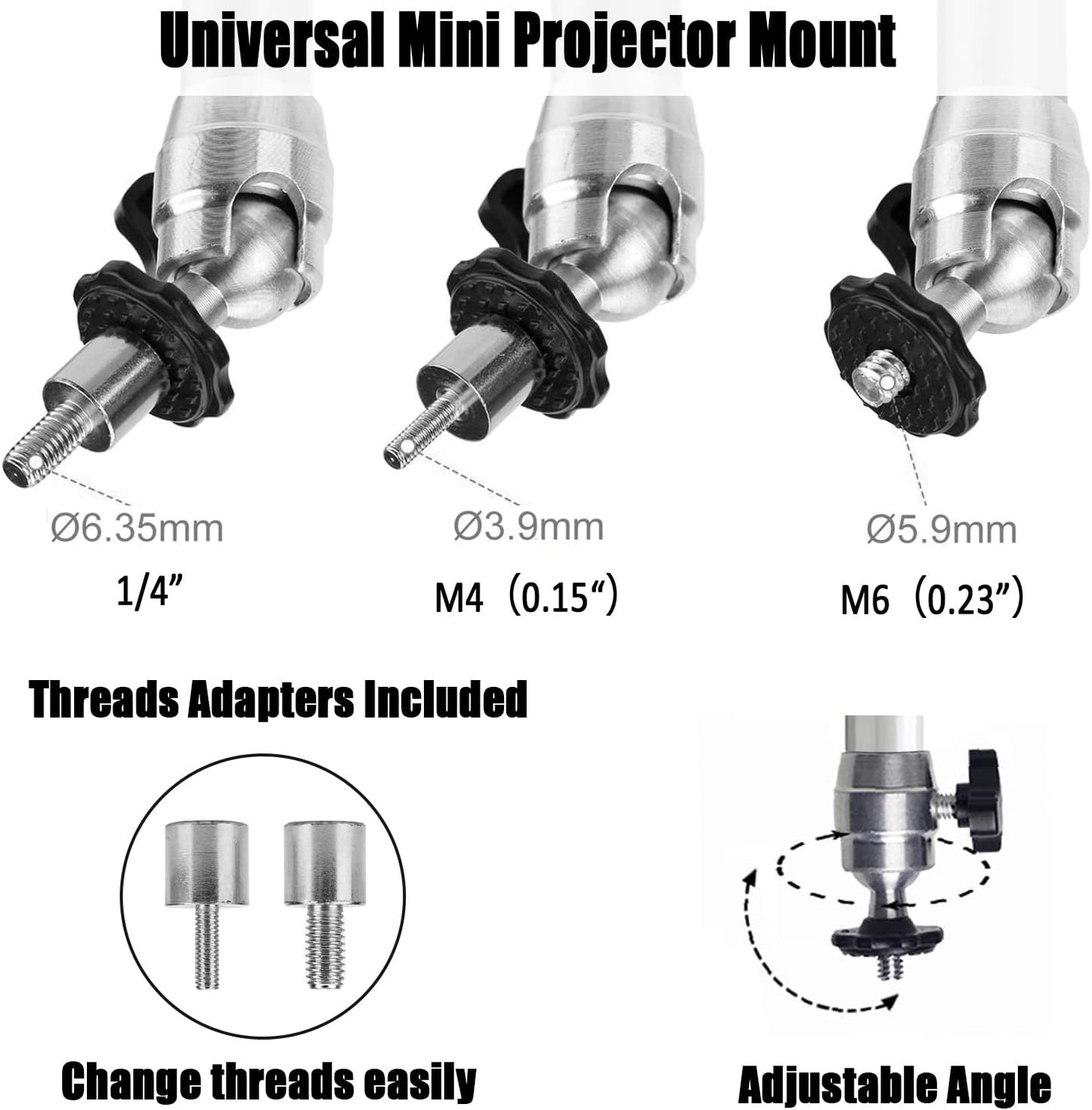 2-Be-Best 22cm 8.66in 11LBS 5KG Projector Ceiling Mount, Gray / Projector Wall Mount / Load Mount for Mini Projectors