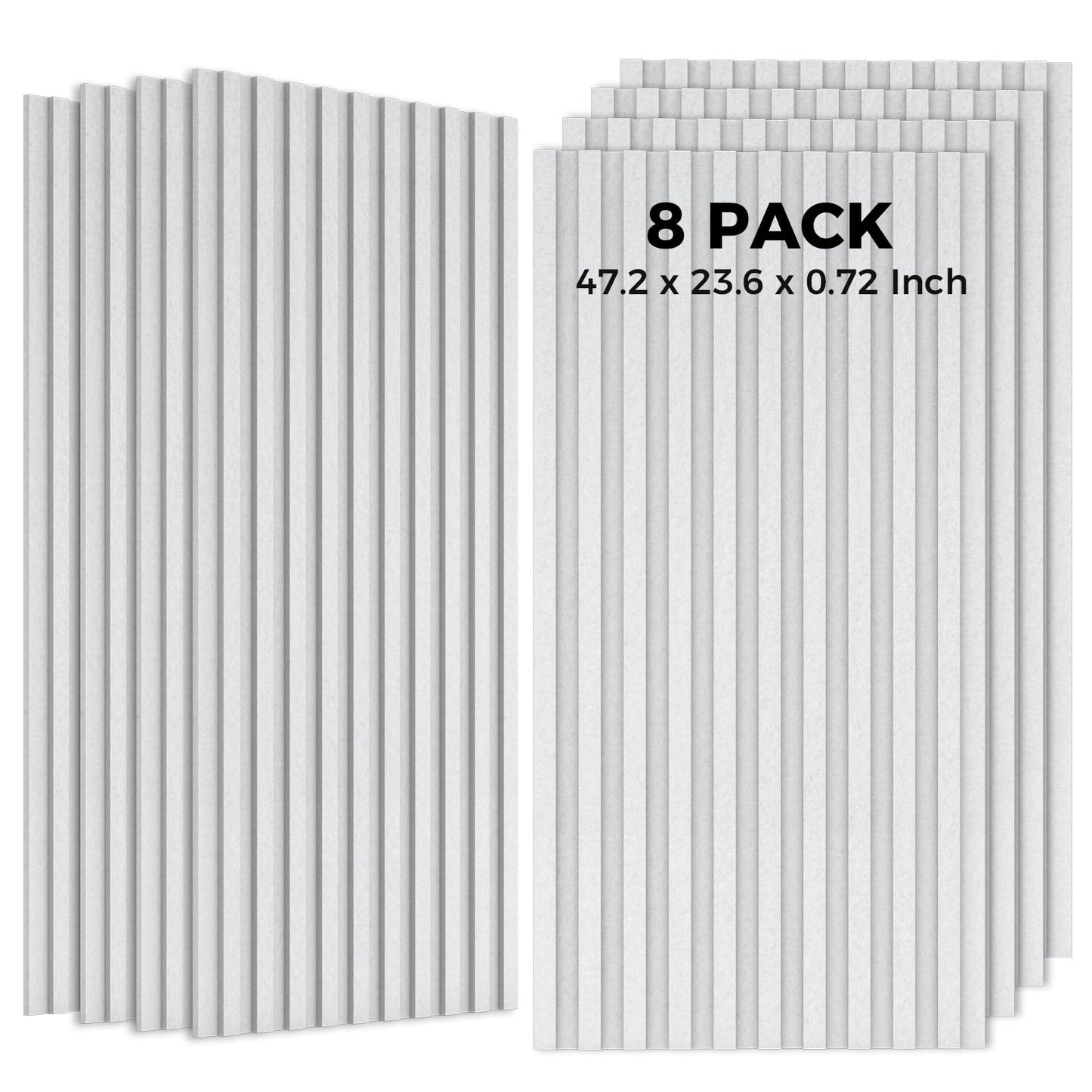 8 Pack Acoustic Panels, Bilayer Sound Absorbing Panels,47.2” x 23.6”x 0.72”Sound Proof Panels for Walls,Decorative Sound Panels, High-Density Acoustic Wall Panels, White