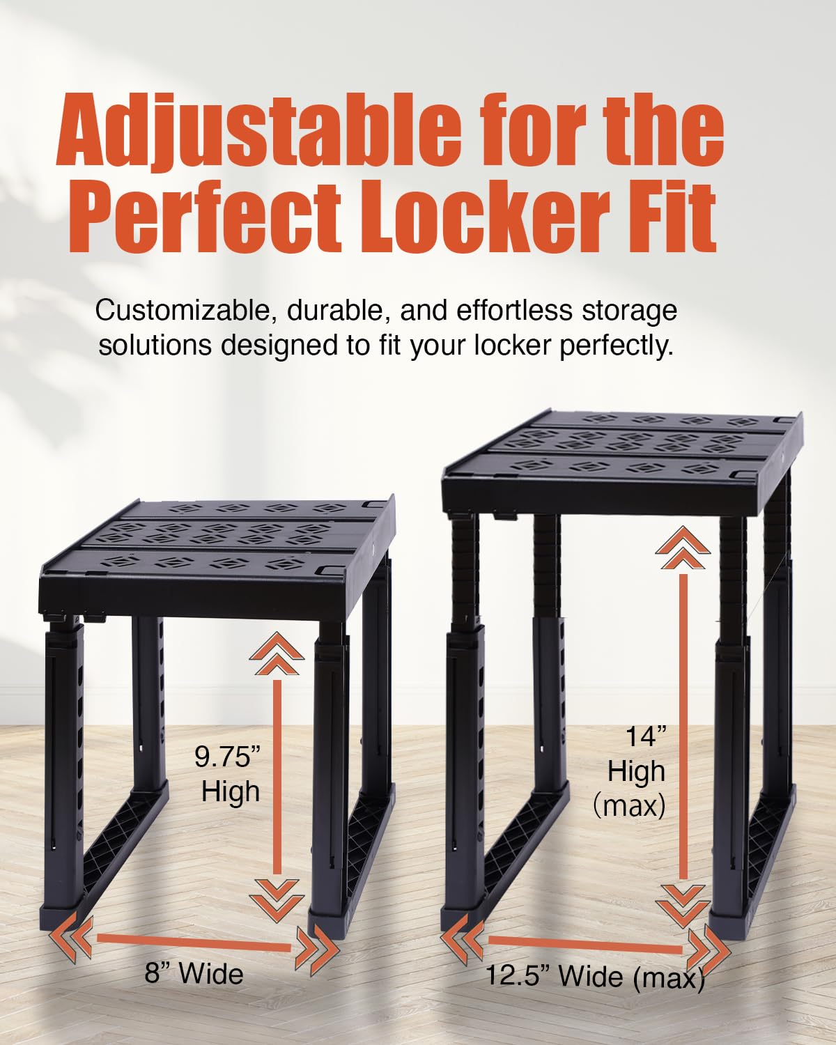 Piffny Locker Organizer Shelf, Adjustable Width and Height, Ideal for School, Office, and Gym Lockers, Pink 2 Pack