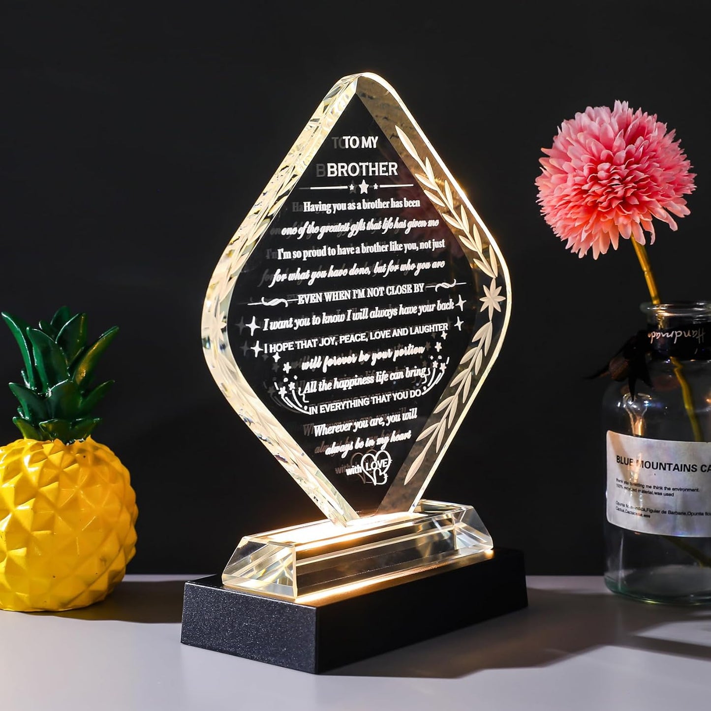 Regine Switzerland Laser Engraved Crystal Keepsake - Meaningful Gift for Brother | Perfect for Birthdays, Father's Day, and Graduations