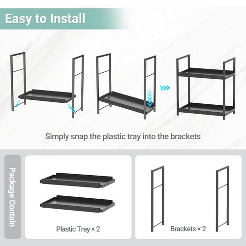 Bathroom Organizer Countertop, 2 Tier Counter Storage Shelf for Makeup Perfume Skincare Cosmetic Beauty Product, Small Vanity Countertop Tray Stand Rack Holder for Mens Bathroom Sink Dresser, Black